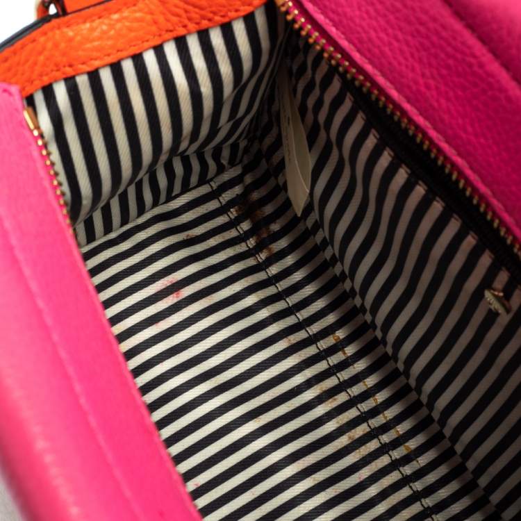 Pre Owned Kate Spade Tricolor Leather Cobble Hill Small Adrien Top Handle Bag