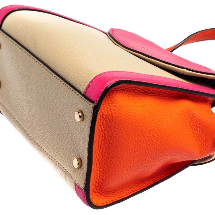Pre Owned Kate Spade Tricolor Leather Cobble Hill Small Adrien Top Handle Bag