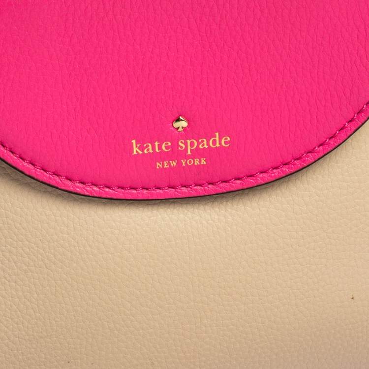 Pre Owned Kate Spade Tricolor Leather Cobble Hill Small Adrien Top Handle Bag
