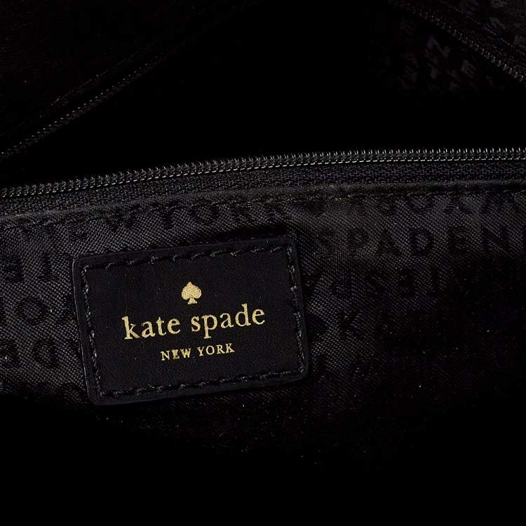 مملوكة مسبقًا Kate Spade Black/White Checkered Coated Canvas and Leather Satchel