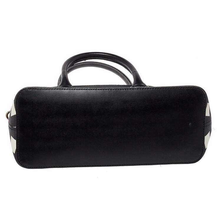 مملوكة مسبقًا Kate Spade Black/White Checkered Coated Canvas and Leather Satchel