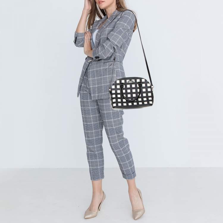 Kate Spade Black/White Checkered Coated Canvas and Leather Satchel Kate  Spade | TLC