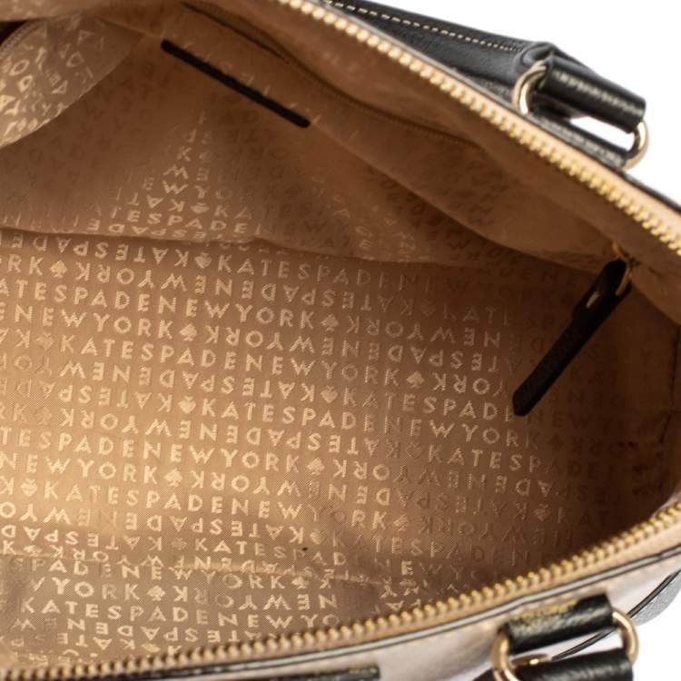 مملوكة مسبقًا Kate Spade Black/Beige Leather Wellesley Rachelle Satchel
