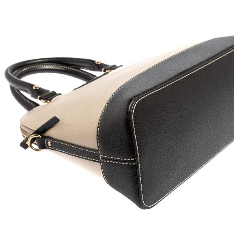 مملوكة مسبقًا Kate Spade Black/Beige Leather Wellesley Rachelle Satchel