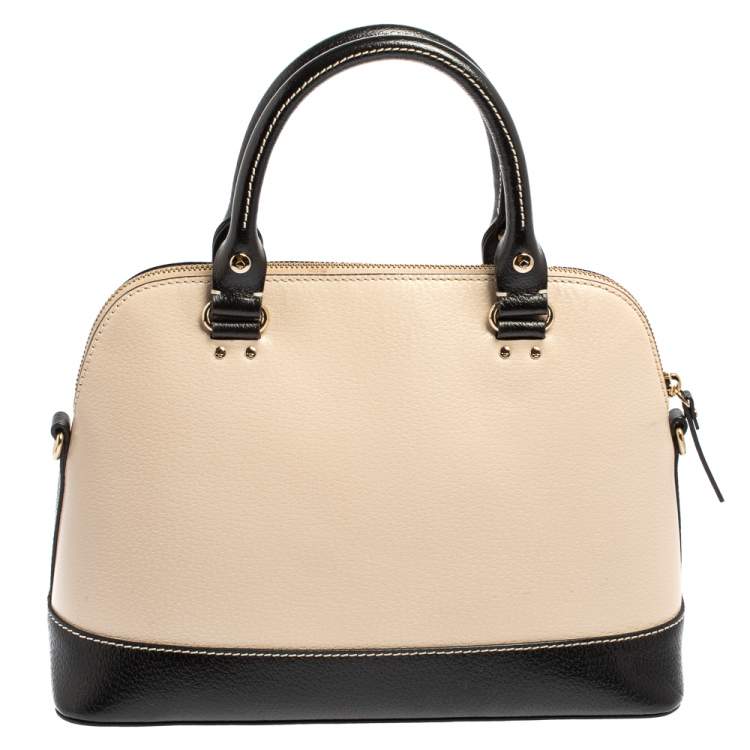 مملوكة مسبقًا Kate Spade Black/Beige Leather Wellesley Rachelle Satchel
