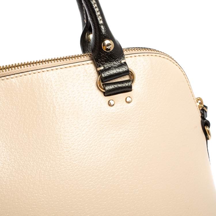 مملوكة مسبقًا Kate Spade Black/Beige Leather Wellesley Rachelle Satchel