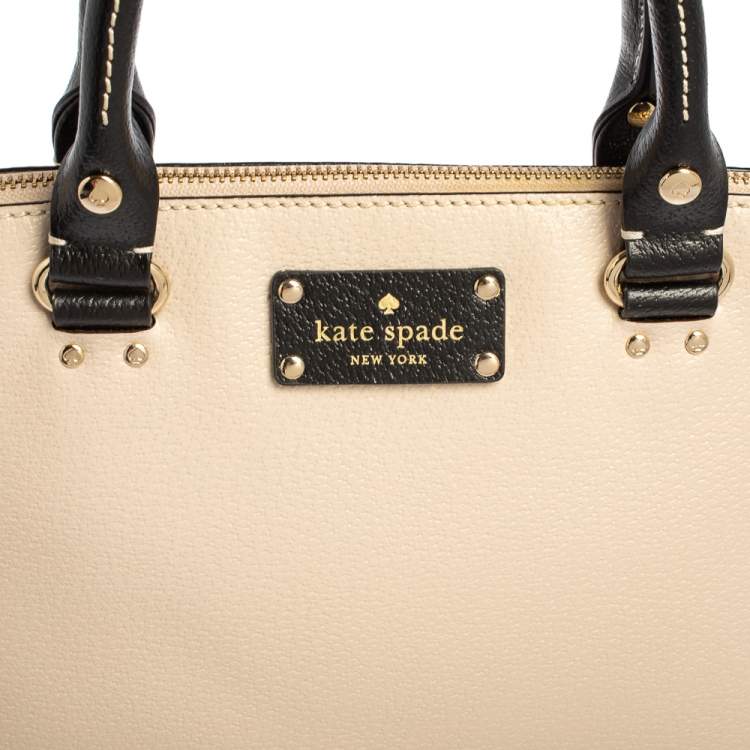 مملوكة مسبقًا Kate Spade Black/Beige Leather Wellesley Rachelle Satchel