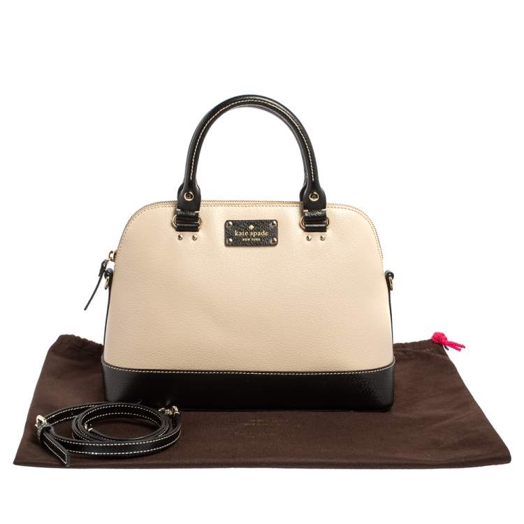 مملوكة مسبقًا Kate Spade Black/Beige Leather Wellesley Rachelle Satchel