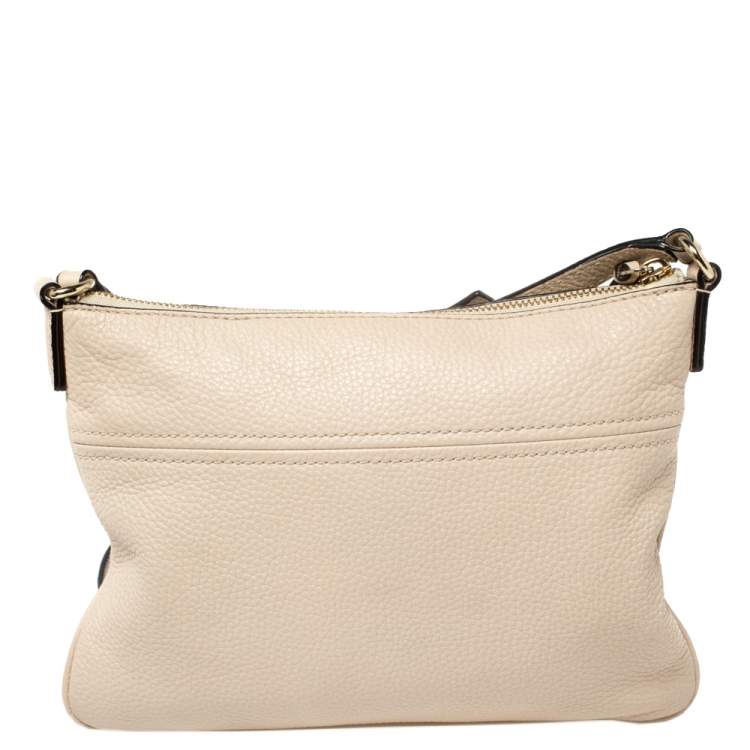 Pre Owned Kate Spade Beige Leather Front Zip Crossbody Bag
