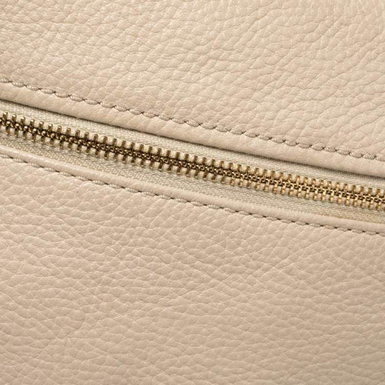 Pre Owned Kate Spade Beige Leather Front Zip Crossbody Bag