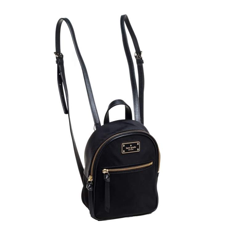 Pre Owned Kate Spade Black Nylon Mini Bradley Backpack