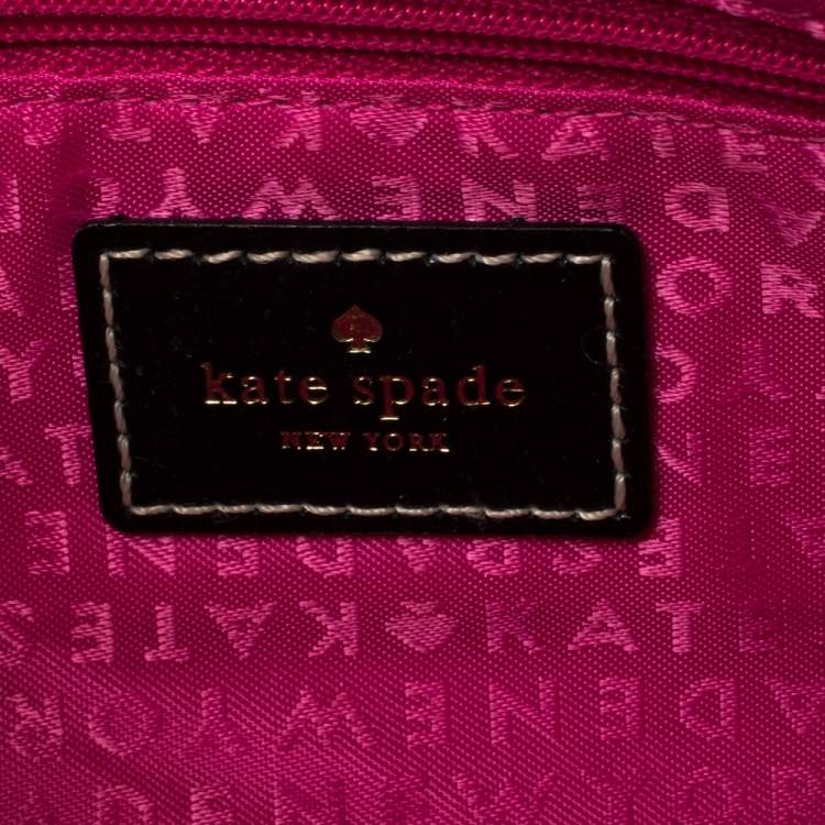 Pre Owned Kate Spade Black Leather Zip Chain Baguette Bag
