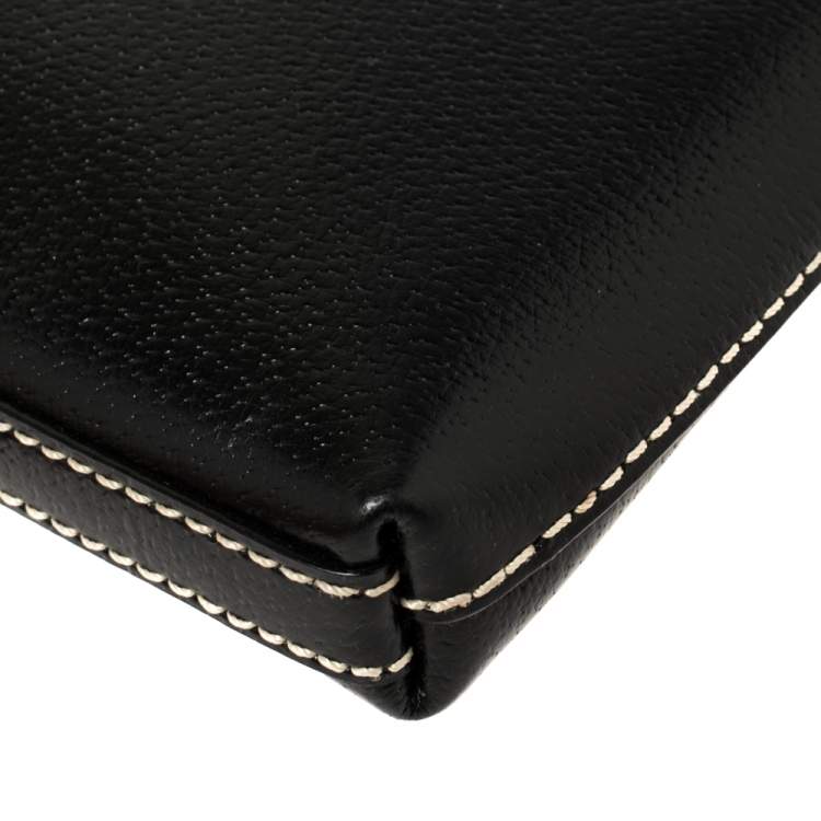 Pre Owned Kate Spade Black Leather Zip Chain Baguette Bag