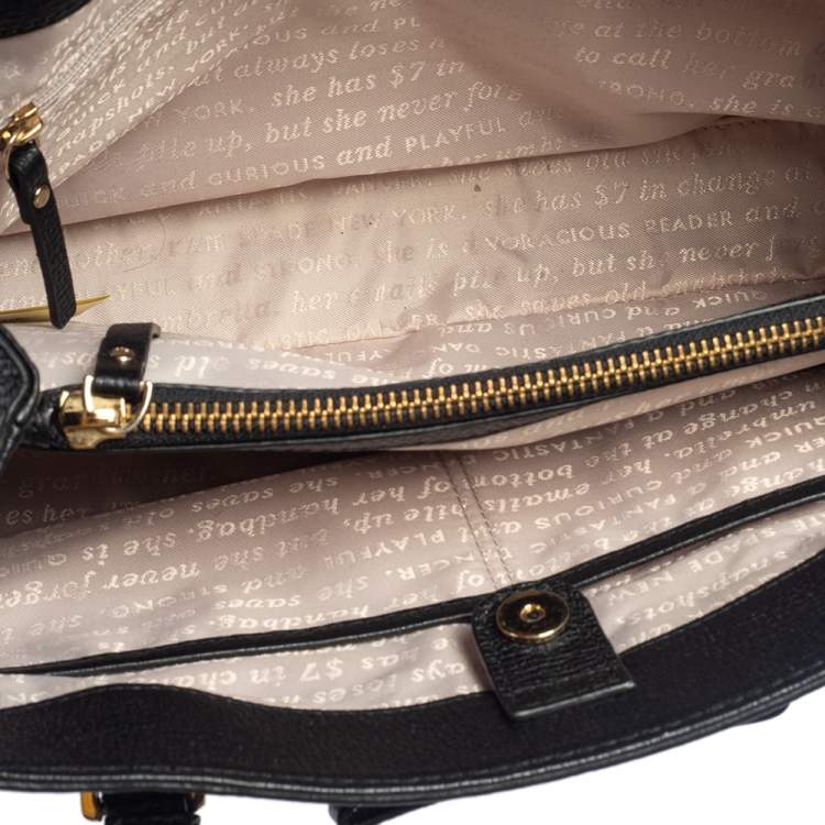 Pre Owned Kate Spade Grey/Black Wool and Leather Henderson Street Tote