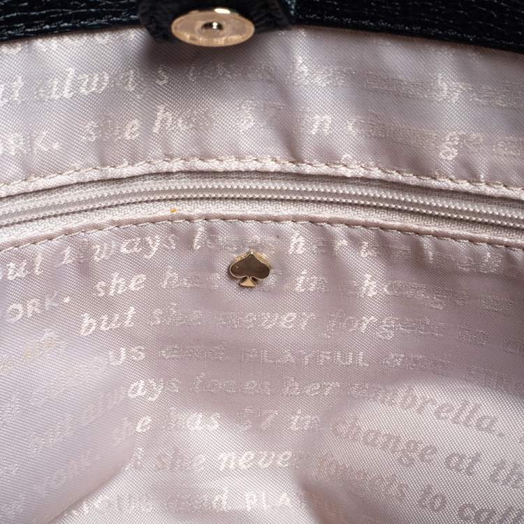 Pre Owned Kate Spade Grey/Black Wool and Leather Henderson Street Tote