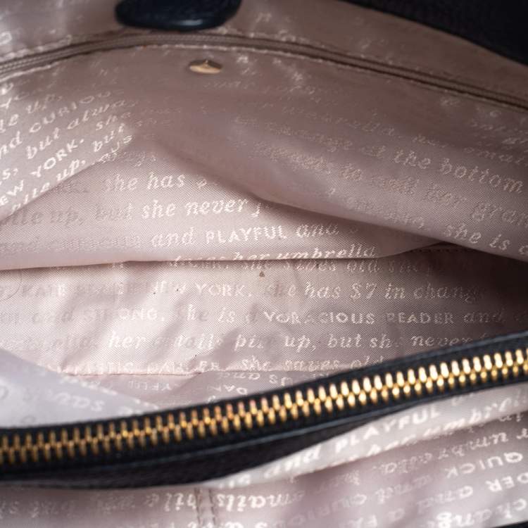 Pre Owned Kate Spade Grey/Black Wool and Leather Henderson Street Tote