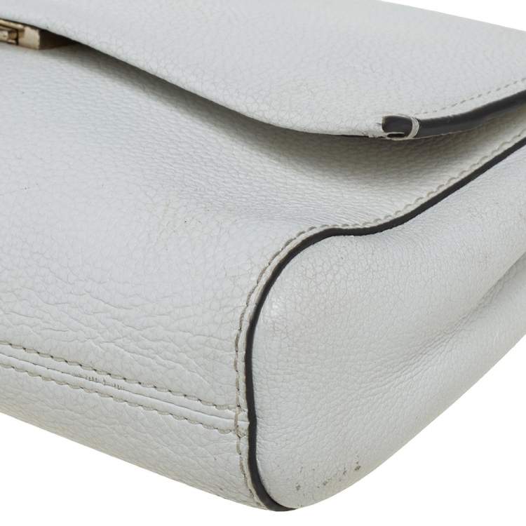 Pre Owned Kate Spade White Leather Laurel Way Greer Shoulder Bag