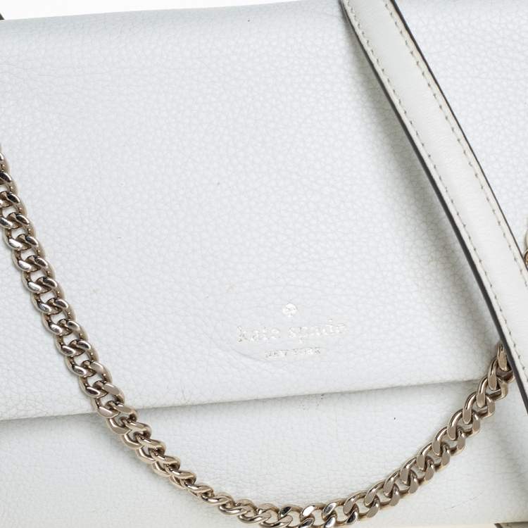 Pre Owned Kate Spade White Leather Laurel Way Greer Shoulder Bag