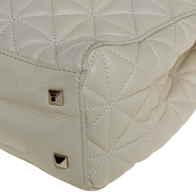 مملوكة مسبقًا Kate Spade Cream Quilted Leather Chain Tote