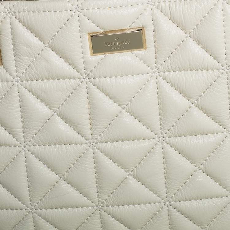 مملوكة مسبقًا Kate Spade Cream Quilted Leather Chain Tote