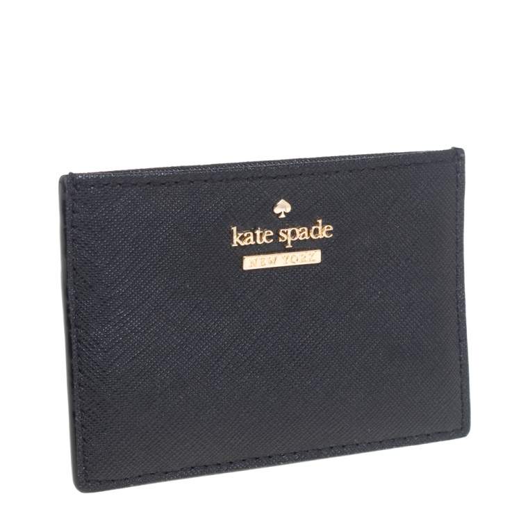 Pre Owned Kate Spade Black Leather Card Holder