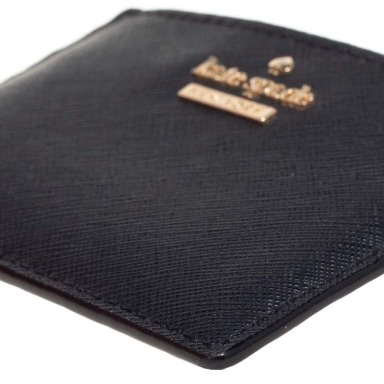 Pre Owned Kate Spade Black Leather Card Holder