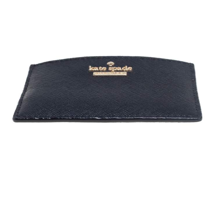 Pre Owned Kate Spade Black Leather Card Holder