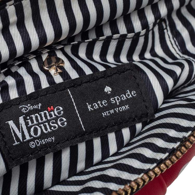 Pre Owned Kate Spade Black Leather Minnie Mouse Satchel 