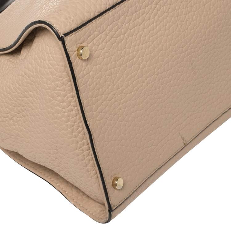Pre Owned Kate Spade Black/Beige Leather Luna Drive Willow Tote