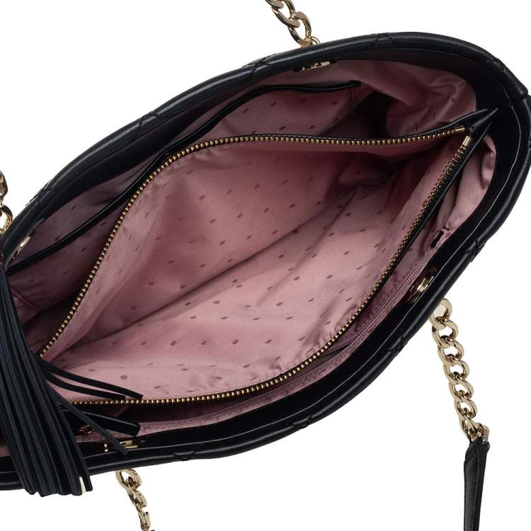 Pre Owned Kate Spade Black Quilted Leather Emerson Place Phoebe Tote