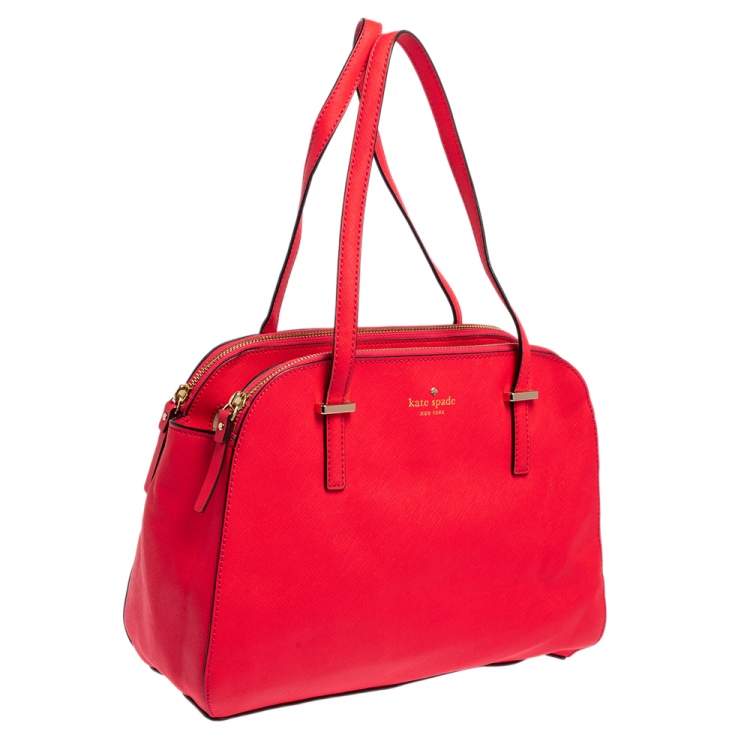 Pre Owned Kate Spade Bright Pink Leather Cedar Street Elissa Satchel