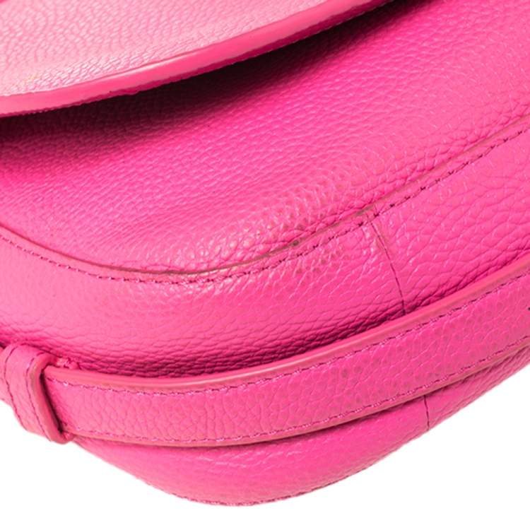 Pre Owned Kate Spade Pink Leather Flap Crossbody Bag
