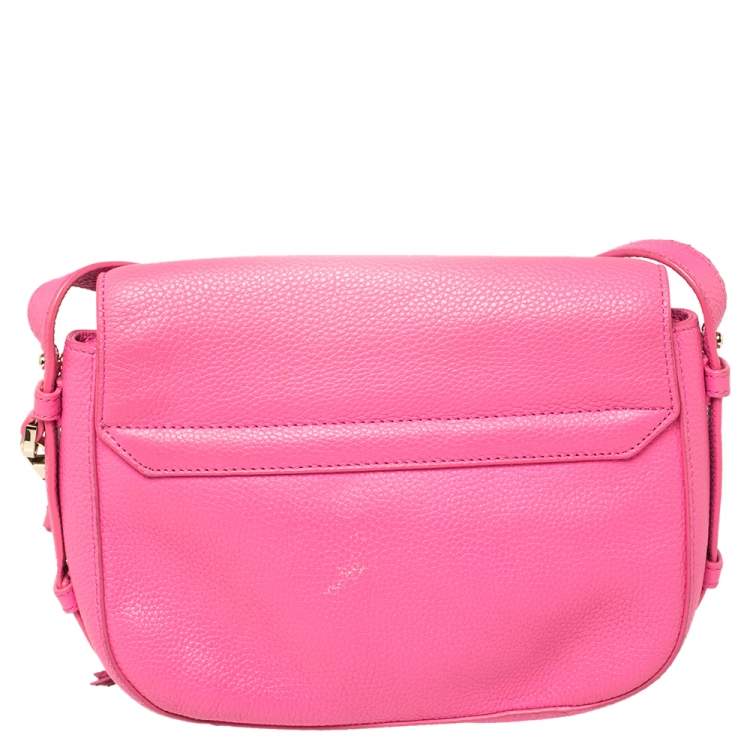 Pre Owned Kate Spade Pink Leather Flap Crossbody Bag