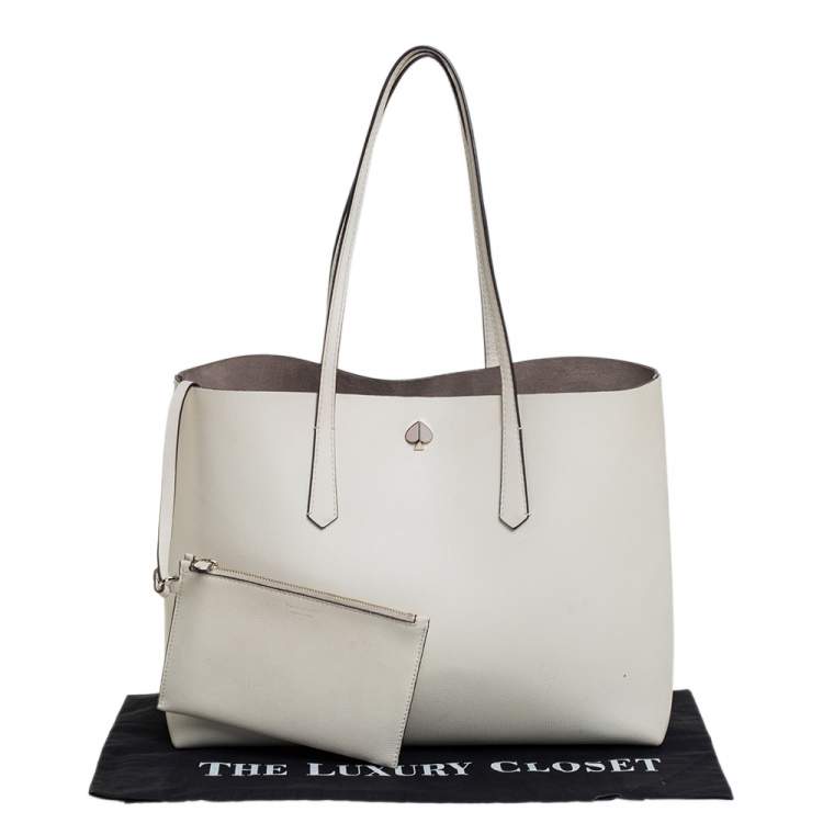 Pre Owned Kate Spade Off White Leather Tote