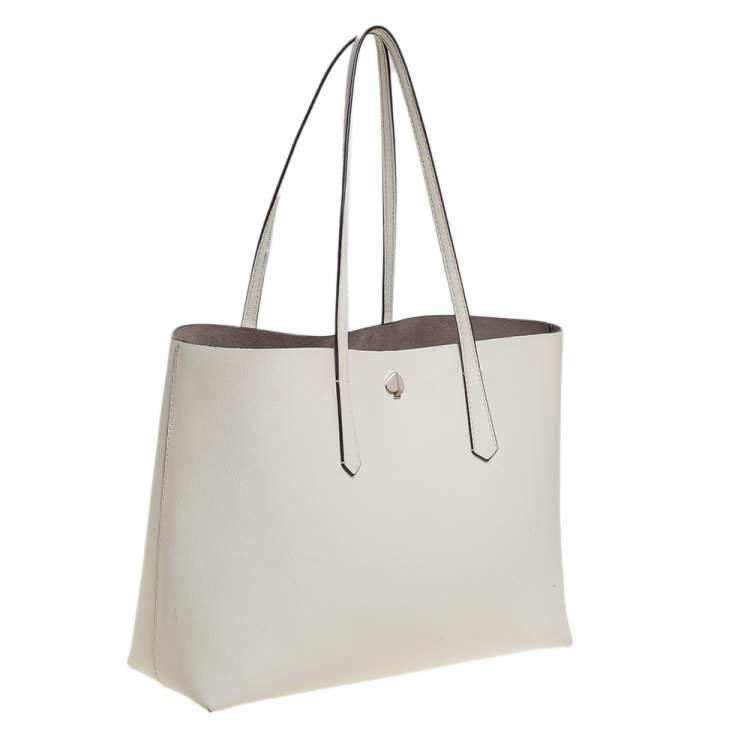 Pre Owned Kate Spade Off White Leather Tote