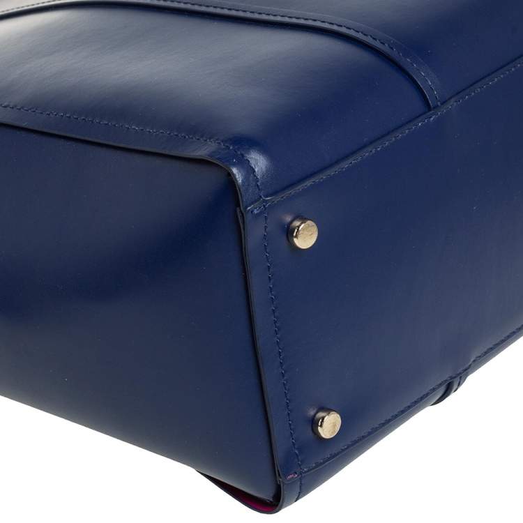 Pre Owned Kate Spade Navy Blue Leather Large Arbour Hill Elodie Tote