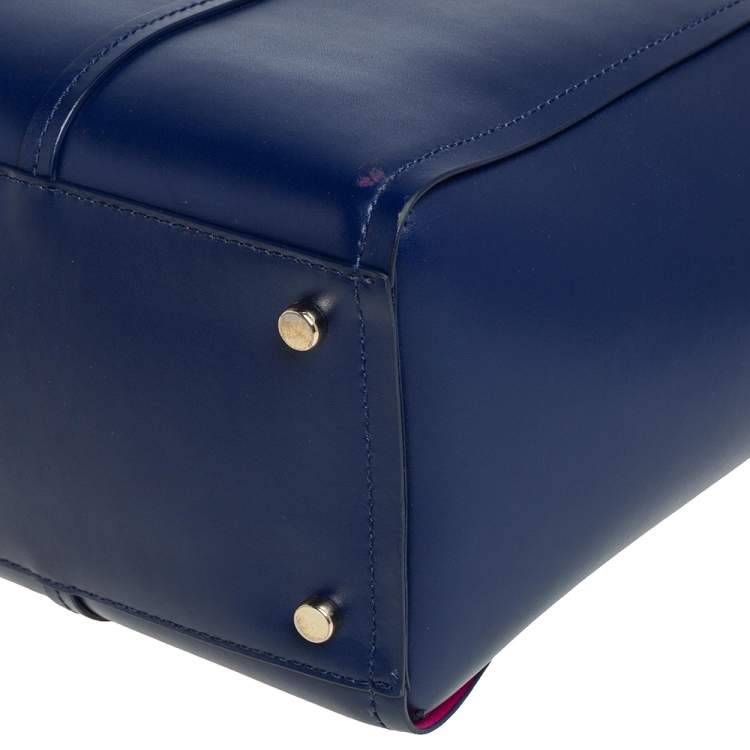Pre Owned Kate Spade Navy Blue Leather Large Arbour Hill Elodie Tote