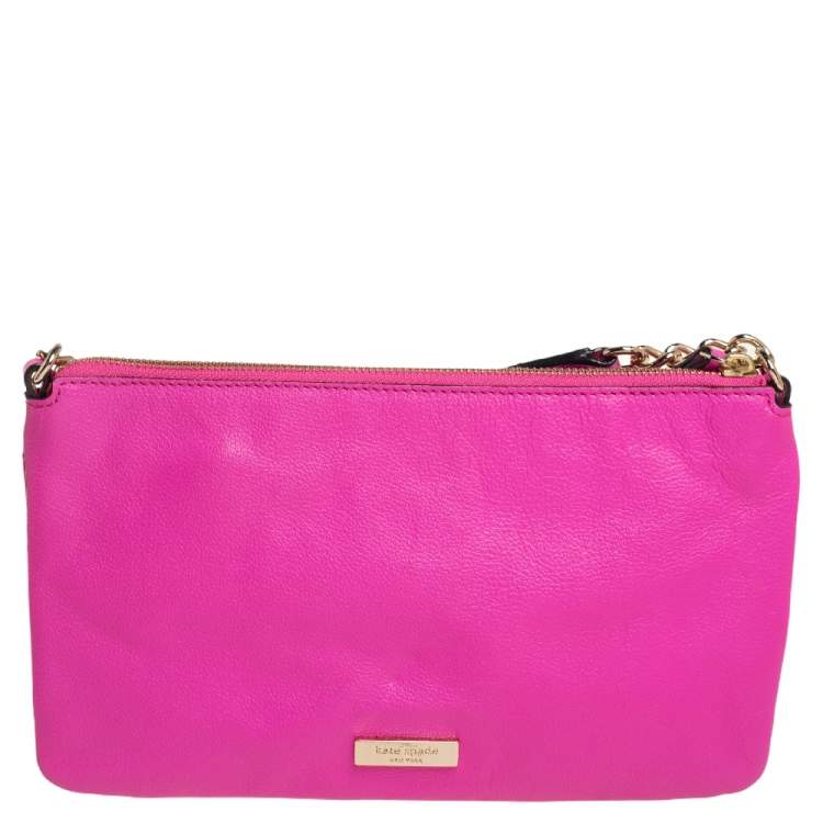 Pre Owned Kate Spade Pink Leather Crossbody Bag