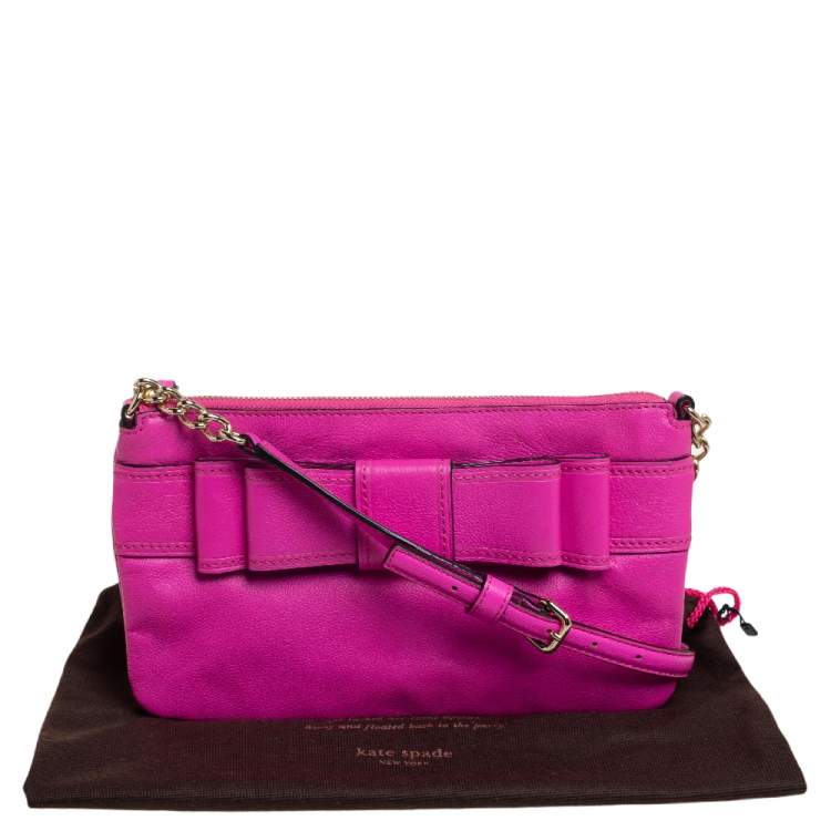 Pre Owned Kate Spade Pink Leather Crossbody Bag
