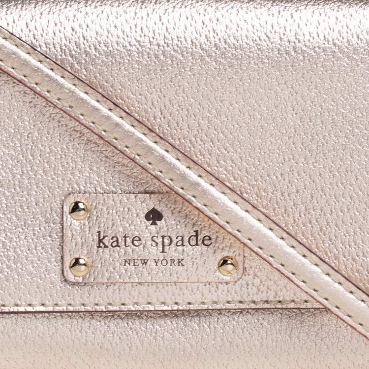 Pre Owned Kate Spade Gold Leather Crossbody Bag
