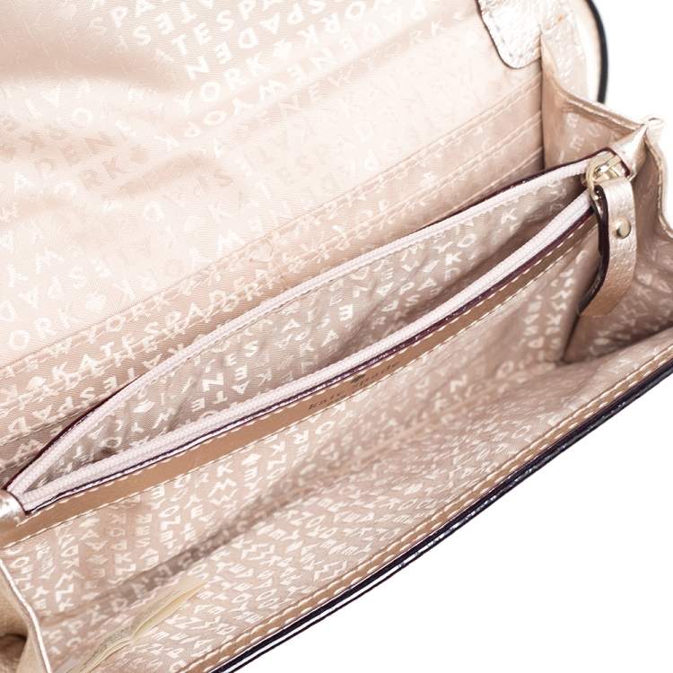 Pre Owned Kate Spade Gold Leather Crossbody Bag