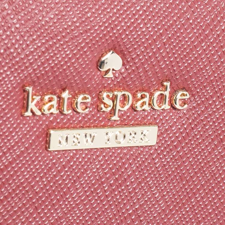 Pre Owned Kate Spade Beige/Burgundy Leather Cameron Street Sarah Satchel