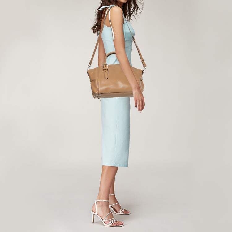 Pre Owned Kate Spade Beige Leather Charlotte Street Satchel