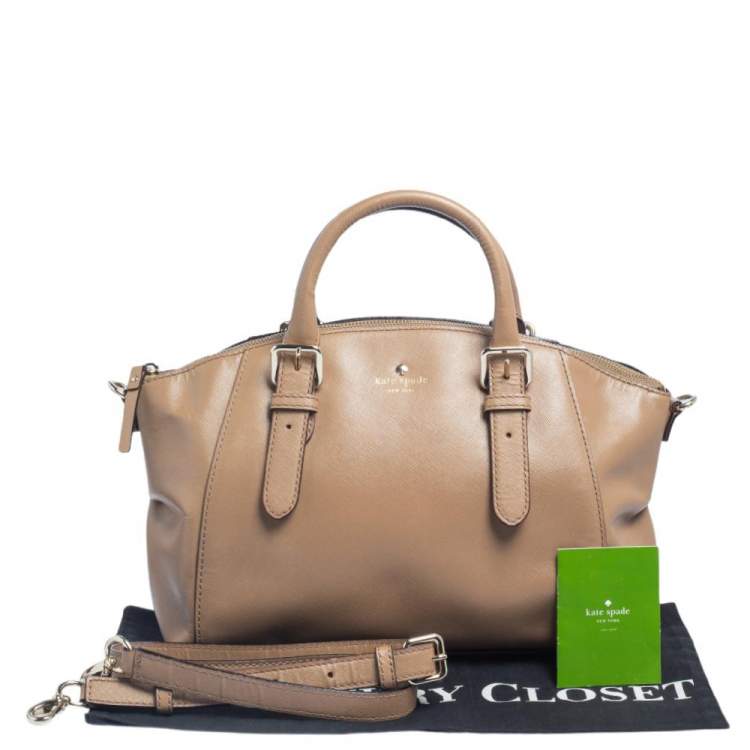 Pre Owned Kate Spade Beige Leather Charlotte Street Satchel