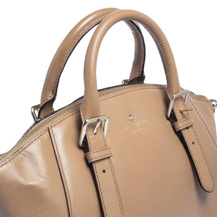 Pre Owned Kate Spade Beige Leather Charlotte Street Satchel