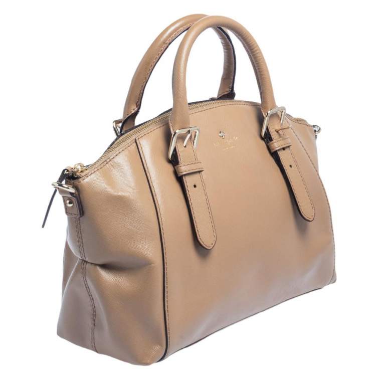 Pre Owned Kate Spade Beige Leather Charlotte Street Satchel