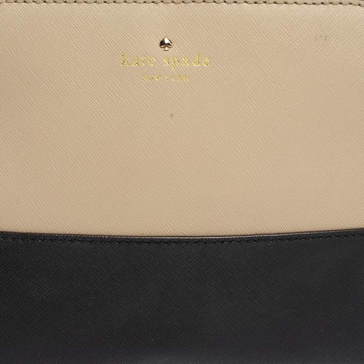 مملوكة مسبقًا Kate Spade Black/Beige Leather New York Cedar Street Mandy Crossbody Bag