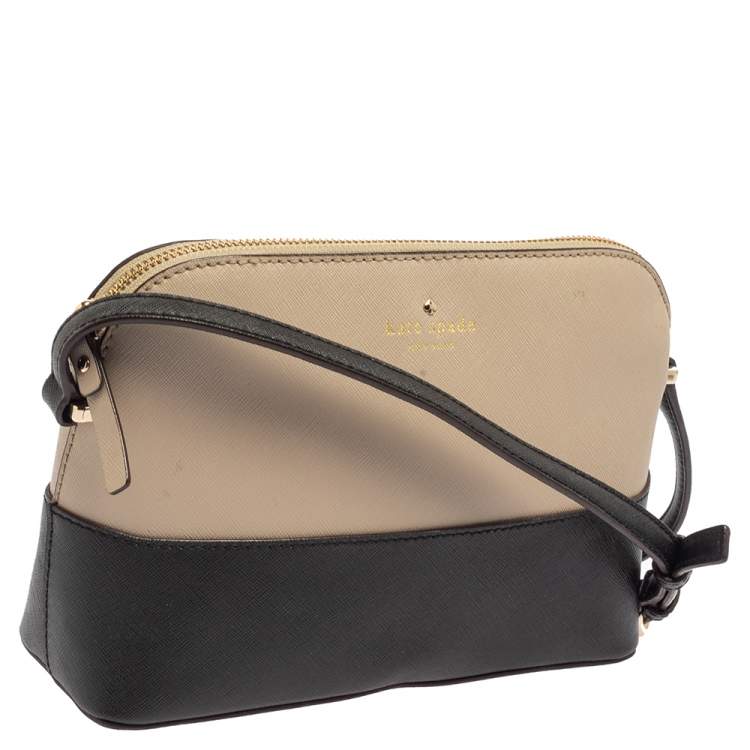 مملوكة مسبقًا Kate Spade Black/Beige Leather New York Cedar Street Mandy Crossbody Bag