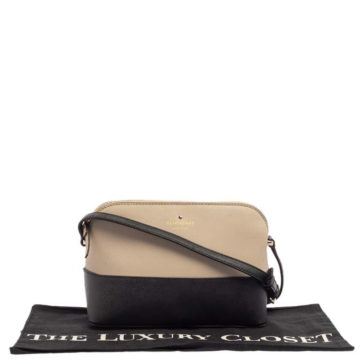مملوكة مسبقًا Kate Spade Black/Beige Leather New York Cedar Street Mandy Crossbody Bag