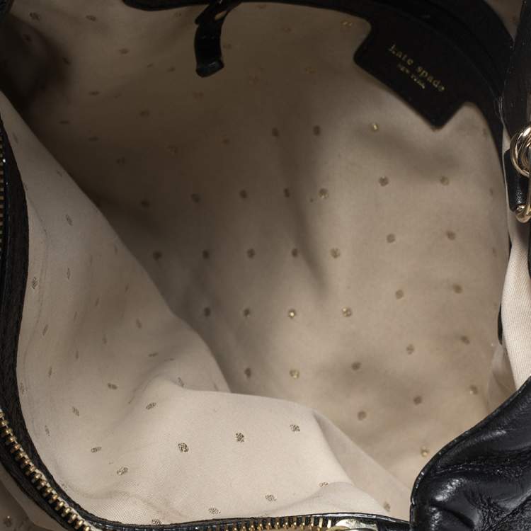 Pre Owned Kate Spade Black Quilted Shimmer Leather Maryanne Shoulder Bag